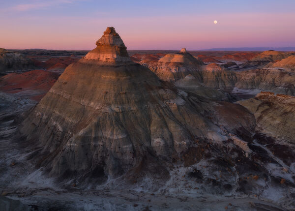 Moonset on the Badlands