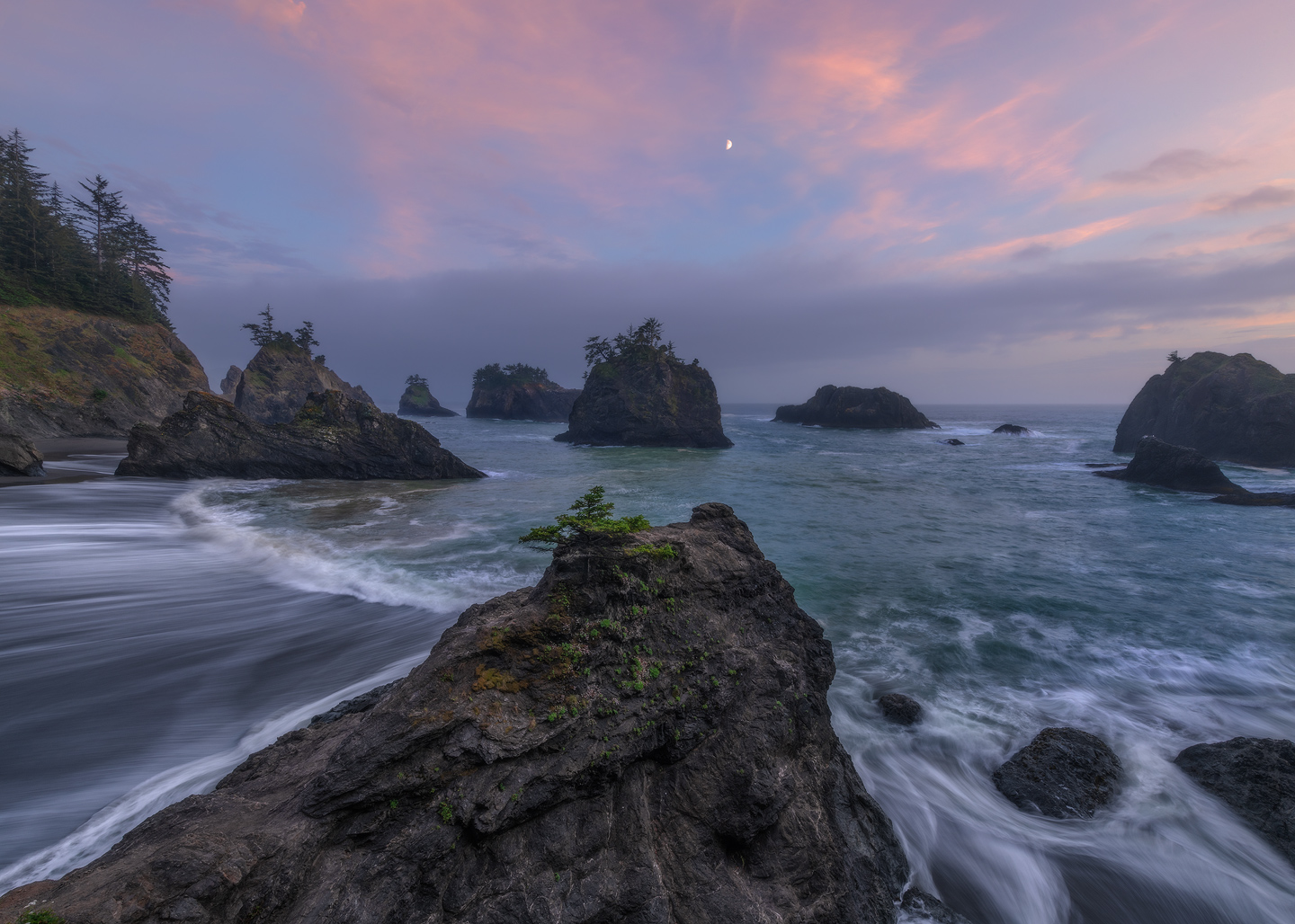 seascape, ocean, sea, oregon, sunset