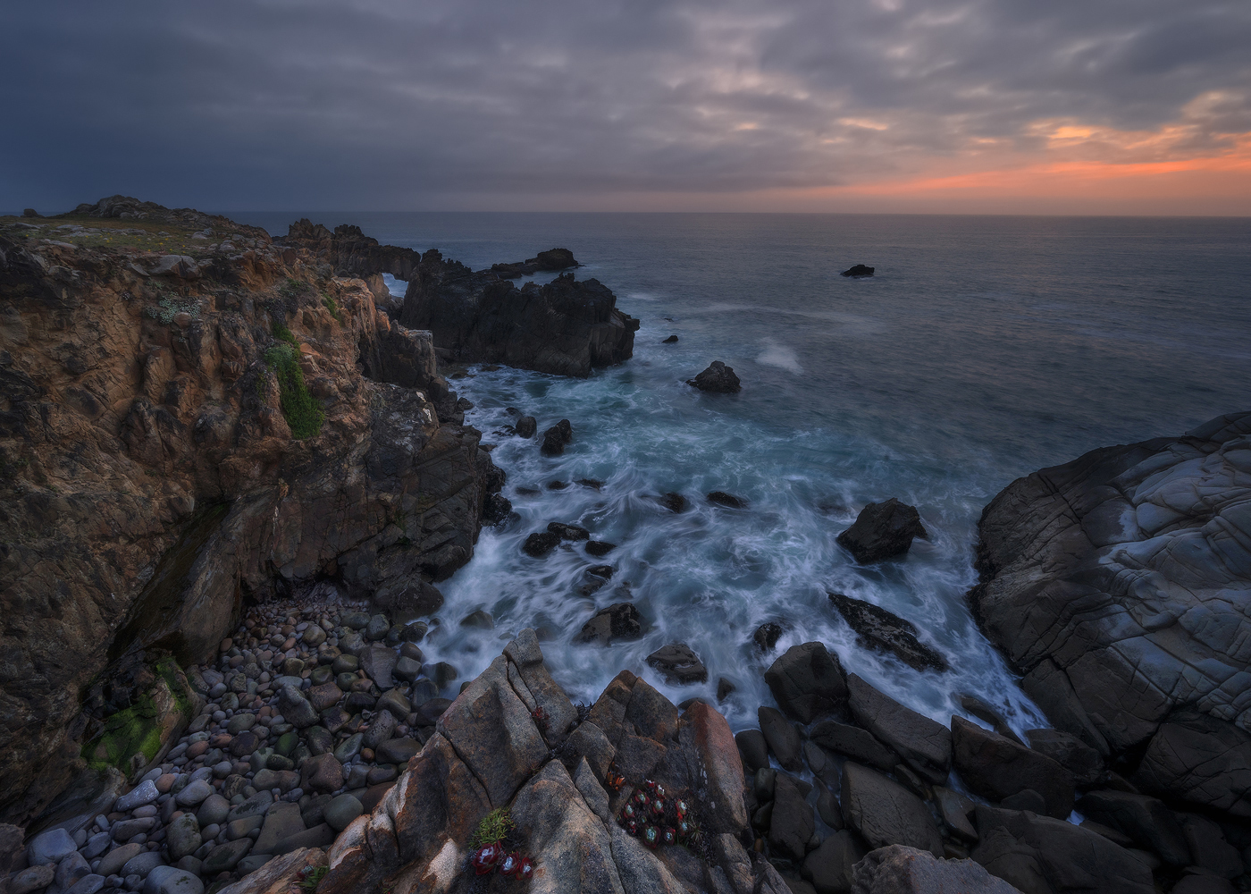Seascape, water, ocean, sea, mood, drama, sunset, waves, california