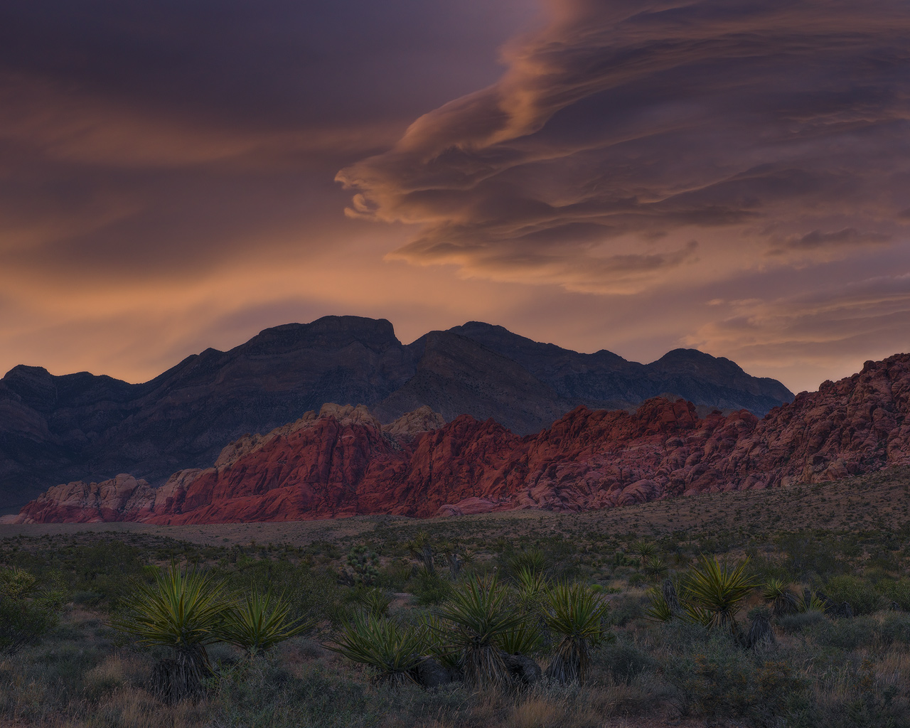Red Rock Canyon, desert, landscape, Nevada, mountains